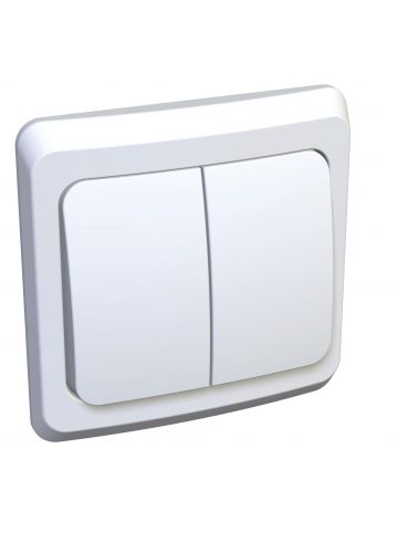 Выключатель Этюд BC10-006B 2-клавишный с индикацией 10A скрытая установка, белый