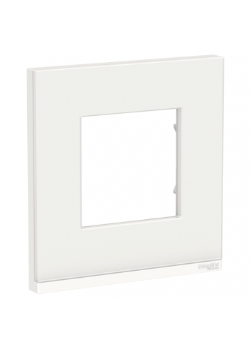 Рамка Unica Pure NU600285 1-постовая горизонтальная, белое стекло/белый