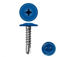 Саморез по металлу (пресшайба) со сверлом, RAL 5005