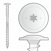 WKT 08400 Конструкционный шуруп  двойная резьба с прессшайбой