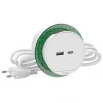 Блок розеточный Unica System+, встраиваемый в стол, USB тип А + тип С