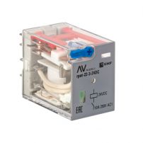 Реле промежуточное с кнопкой и механической индикацией RPAt 22/3 10A 24В DC EKF AVERES