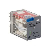 Реле промежуточное с кнопкой и механической индикацией RPAt 22/4 5A 24В DC EKF AVERES