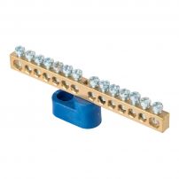 Шина "0" N (6х9мм) 14 отверстий латунь угловой изолятор EKF PROxima