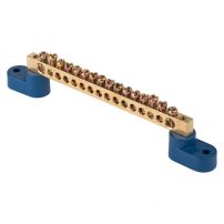 Шина "0" N (6х9мм) 16 отверстий латунь 2 угловых изолятора EKF PROxima