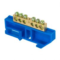 Шина "0" N (8х12мм) 6 отверстий латунь изолятор на DIN-рейку EKF  PROxima