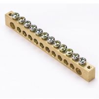 Шина PEN "ноль-земля" (8х12мм) 12 отверстий, латунь EKF PROxima