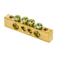 Шина PEN "ноль-земля" (8х12мм) 4 отверстия, латунь EKF PROxima