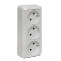 Розетка Рим 3-местная 10А без заземления EKF