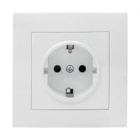 Розетка Валенсия 1-местная с заземлением, с защитной шторкой 16А EKF PROxima