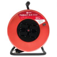 Удлинитель на катушке "Гефест 2.0" 4 гнезда 50м с заземлением и предохранителем ПВС 3*1,5 16А/3,5кВт IP44 EKF PROxima