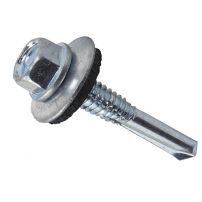 Кровельный саморез с резиновой прокладкой для мет. профиля оцин., глубина сверления до 12 мм