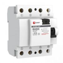 Устройство защитного отключения УЗО ВДТ-40 4P 30мА (электронное) EKF Basic