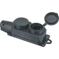 Колодка Navigator 61371 NCA-BLR2-02-16A-E-IP44-BL 2гн с/з каучук черная