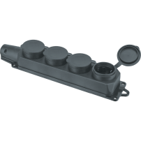 Колодка Navigator 61373 NCA-BLR2-04-16A-E-IP44-BL 4гн с/з каучук черная