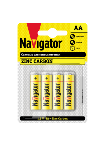 Батарейка солевая Navigator NBT-NS-R6-BP4