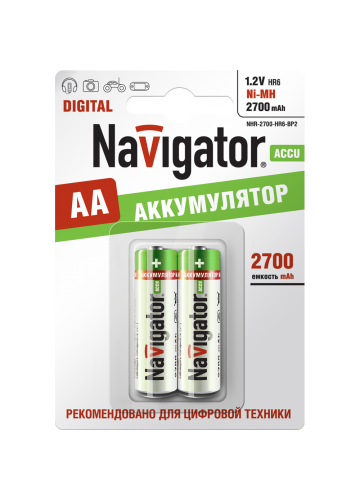 Аккумуляторы Navigator NHR-2700-HR6-BP2