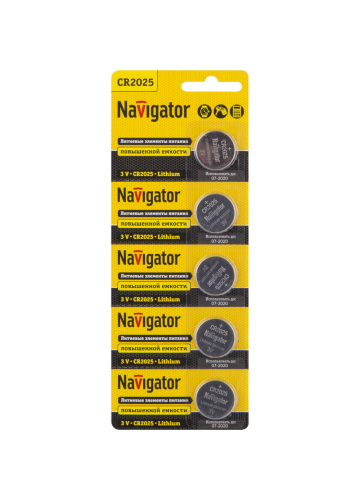 Батарейка литиевая Navigator NBT-CR2025-BP5
