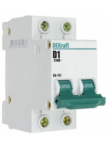 Автоматический выключатель DEKraft 2P, D, 4,5кА