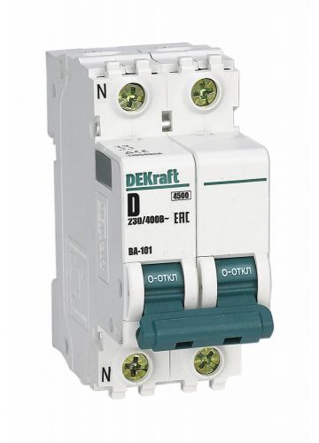 Автоматический выключатель DEKraft 1P+N, D, 4,5кА