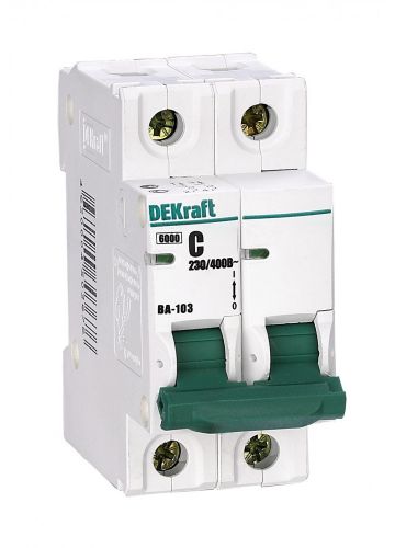 Автоматический выключатель DEKraft 2P, С, 6кА