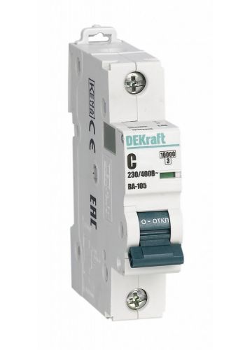 Автоматический выключатель DEKraft 1P, C, 10кА, ВА-105