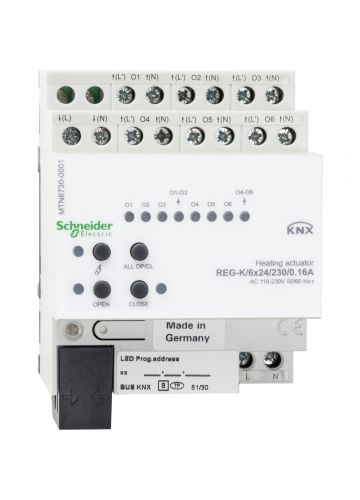 Исполнительное устройство для отопления KNX REG-K/6x24/230/0,16A