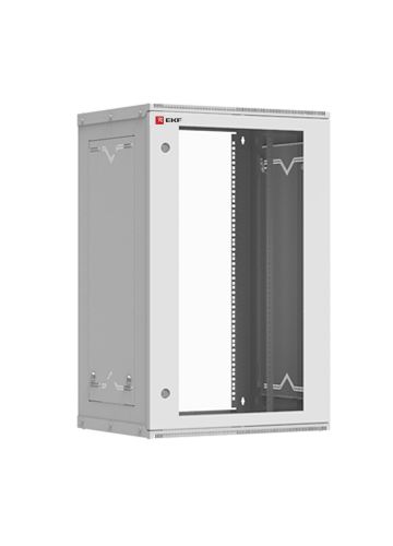 Шкаф телекоммуникационный настенный разборный 18U (600х350) дверь стекло, Astra серия EKF PROxima