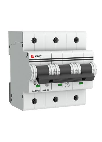 Автоматический выключатель 3P  80А (C) 15кА ВА 47-125 EKF PROxima