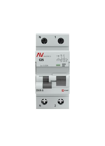 Дифференциальный автомат DVA-6 1P+N 25А (C) 6кА EKF AVERES