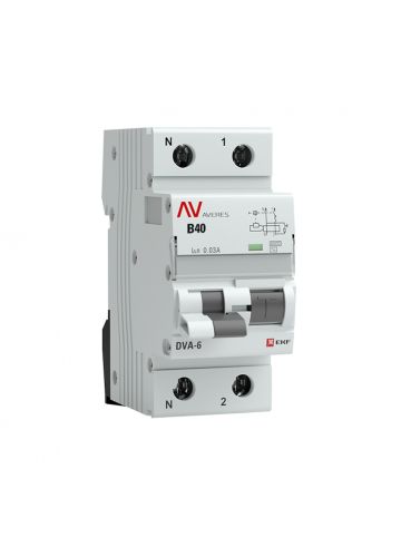 Дифференциальный автомат DVA-6 1P+N 40А (C) (AC) 6кА EKF AVERES