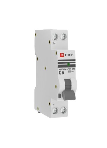 Дифференциальный автомат АВДТ-63М  6А/ 30А (1мод., хар.C, электронный тип AС) 6кА EKF PROxima