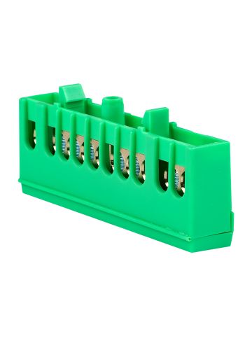 Шина "0" PE (6х9мм) 10 отверстий, латунь, изолированный корпус на DIN-рейку EKF PROxima