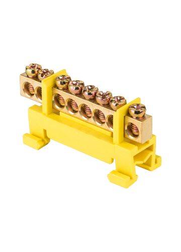 Шина "0" PE (6х9мм) 8 отверстий латунь изолятор тип "Стойка" на DIN-рейку EKF PROxima