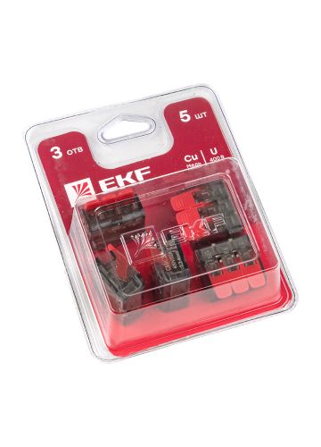 Клемма СМК 221-413 3 отверстия 0.2-4.0 мм2 блистер (5шт.) EKF PROxima