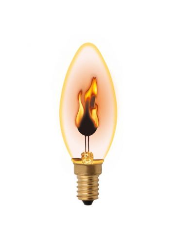 Декоративная лампа UNIEL с имитацией эффекта пламени свечи IL-N-C35-3/RED-FLAME/E14/CL