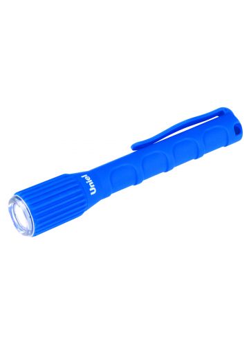 Фонарь Uniel серии Стандарт «Reliability and protection», прорезиненный корпус, IP67, 0,5 Watt LED, 2хААА н/к, цвет синий