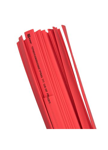 Термоусаживаемая трубка ТУТ нг 12/6 красная в отрезках по 1м EKF PROxima