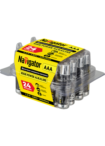 Батарейка Navigator NBT-NE-LR03-BOX24 (Щелочная высокой мощности)