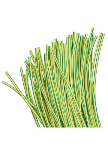 Термоусаживаемая трубка ТУТ нг 6/3 желто-зеленая в отрезках по 1м EKF PROxima