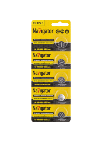 Батарейка Navigator 94778 NBT-CR1220-BP5 (1 шт.) (Литиевая)