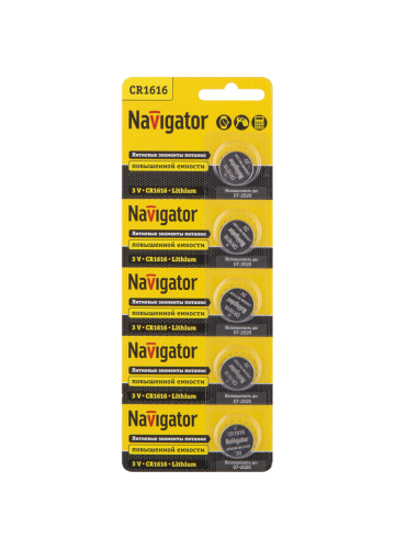 Батарейка Navigator 94779 NBT-CR1616-BP5 (1 шт.) (Литиевая)