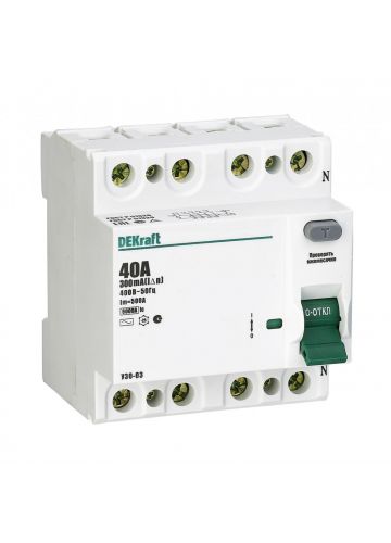 Выключатель дифференциального тока Dekraft 4P 300А 40мА тип AC УЗО-03 6кА (14094DEK)