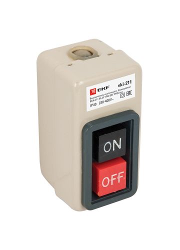 Выключатель кнопочный с блокировкой ВКИ-211 6А 3P IP40 EKF PROxima (vki-211)