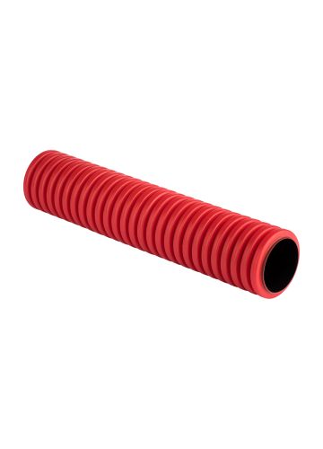 Труба гофрированная двустенная жесткая ПНД d125 6м (36м/уп.), EKF PROxima, красный (tr2st-125-6m)
