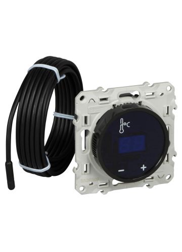 Термостат (терморегулятор) ODACE S52R509 теплого пола с сенсорным дисплеем, 10 А, черный