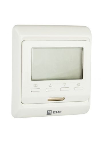 Термостат для теплых полов электронный, 16A, 230В, с датчиком пола, EKF Proxima, белый (ett-1)