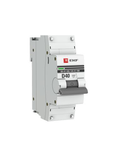 Автоматический выключатель 1P  40А (D) 10kA ВА 47-100 EKF PROxima (mcb47100-1-40D-pro)