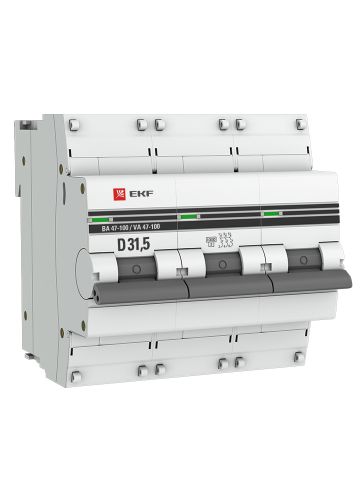 Автоматический выключатель 3P  25А (D) 10kA ВА 47-100 EKF PROxima (mcb47100-3-25D-pro)