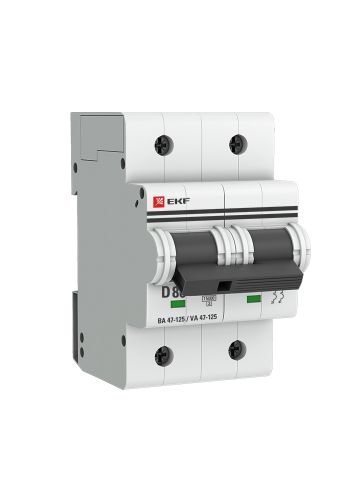 Автоматический выключатель 2P 100А (D) 15кА ВА 47-125 EKF PROxima (mcb47125-2-100D)